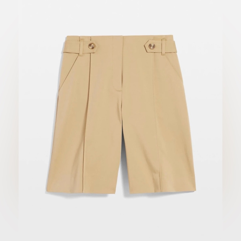 NWT Chico's Sateen Tab Front A-Line Khaki Shorts Size 2.5/L